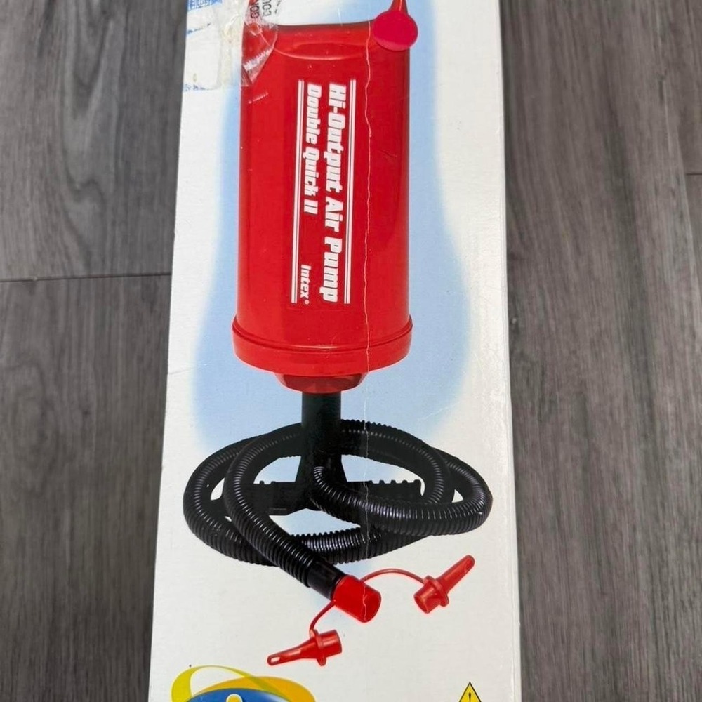 Intex Double Quick II Hi-Output Hand Air Pump 14" Manual Inflator w/ Nozzles - Picture 5 of 6